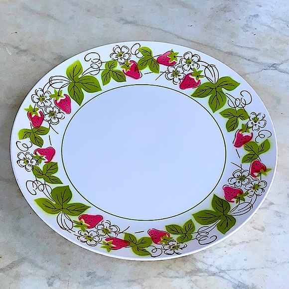 MIKASA FOCUS-SHAPE CARLSBERRY MID CENTURY VINTAGE 12 IN PLATTER PINK GREEN JAPAN - Picture 2 of 7